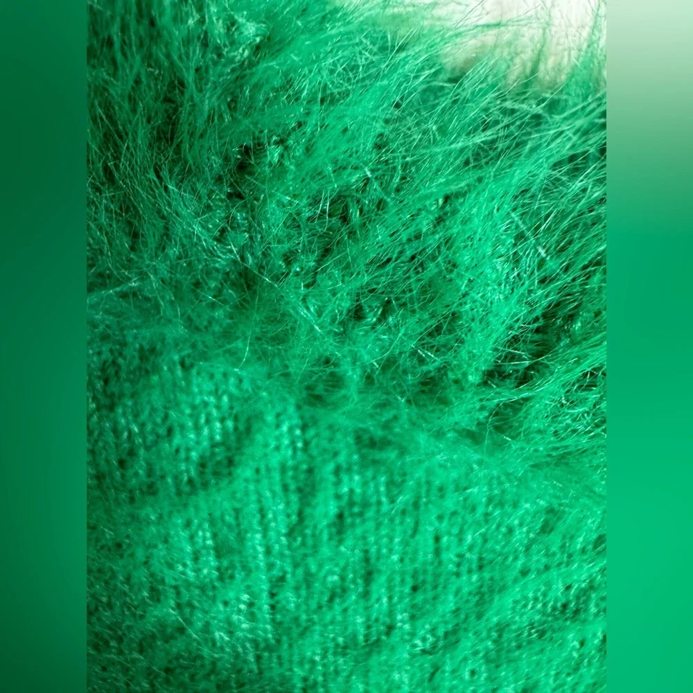 free people green fuzzy sweater size‎ extra small, is oversized